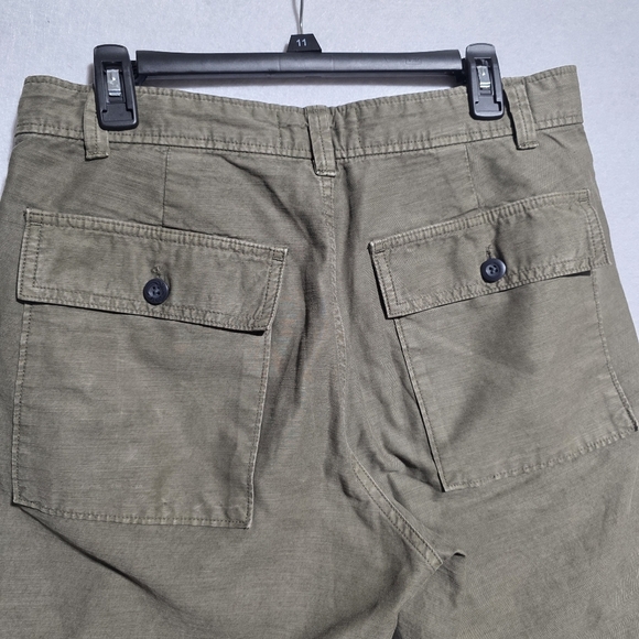 EUC EVERLANE ORGANIC COTTON & LINEN OLIVE GREEN UTILITY PANTS SZ 31 - Picture 5 of 8